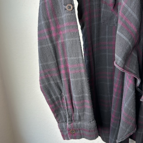Ellison Open Front Fly Away Flannel Shirt Size Medium - Picture 4 of 9